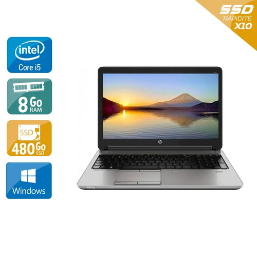 ProBook 650 G1 15,6" 2013 - Intel Core i5 2,5Ghz - 2 - 8Go DDR3 - 480Go SSD - Intel HD Graphics 4600 - 
Gris / Noir - Windows 10 - AZERTY