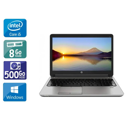 ProBook 650 G1 15,6" 2013 - Intel Core i5 2,5Ghz - 2 - 8Go DDR3 - 500Go HDD - Intel HD Graphics 4600 - 
Gris / Noir - Windows 10 - AZERTY