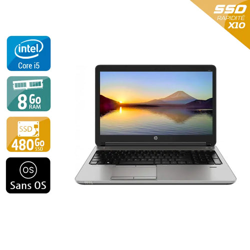 ProBook 650 G1 15,6" 2013 - Intel Core i5 2,5Ghz - 2 - 8Go DDR3 - 480Go SSD - Intel HD Graphics 4600 - 
Gris / Noir - Sans OS - AZERTY