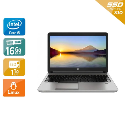 ProBook 650 G1 15,6" 2013 - Intel Core i5 2,5Ghz - 2 - 16Go DDR3 - 2To SSD - Intel HD Graphics 4600 - 
Gris / Noir - Linux - AZERTY