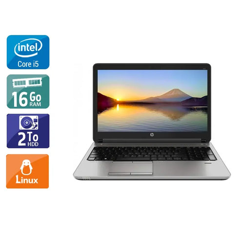 ProBook 650 G1 15,6" 2013 - Intel Core i5 2,5Ghz - 2 - 16Go DDR3 - 2To HDD - Intel HD Graphics 4600 - 
Gris / Noir - Linux - AZERTY