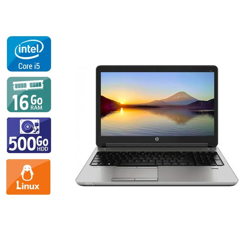 ProBook 650 G1 15,6" 2013 - Intel Core i5 2,5Ghz - 2 - 16Go DDR3 - 500Go HDD - Intel HD Graphics 4600 - 
Gris / Noir - Linux - AZERTY