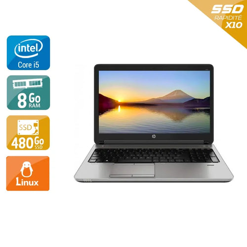 ProBook 650 G1 15,6" 2013 - Intel Core i5 2,5Ghz - 2 - 8Go DDR3 - 480Go SSD - Intel HD Graphics 4600 - 
Gris / Noir - Linux - AZERTY