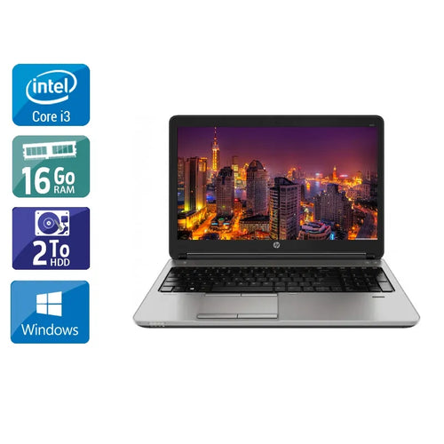 ProBook 650 G1 15,6" 2013 - Intel Core i3 2,4Ghz - 2 - 16Go DDR3 - 2To HDD - Intel HD Graphics 4600 - 
Gris / Noir - Windows 10 - AZERTY