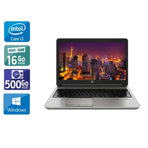 ProBook 650 G1 15,6" 2013 - Intel Core i3 2,4Ghz - 2 - 16Go DDR3 - 500Go HDD - Intel HD Graphics 4600 - 
Gris / Noir - Windows 10 - AZERTY
