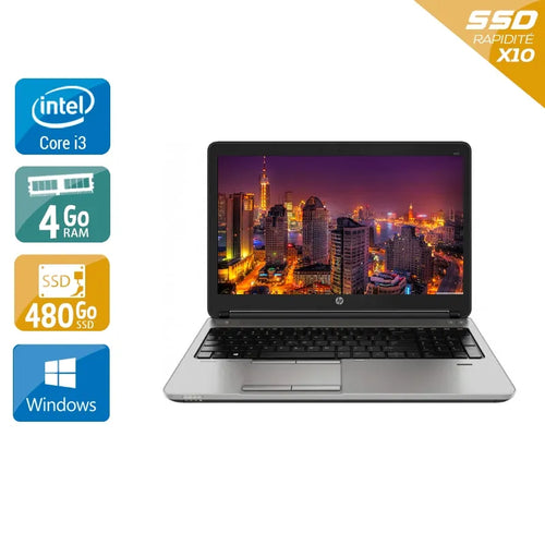 ProBook 650 G1 15,6" 2013 - Intel Core i3 2,4Ghz - 2 - 8Go DDR3 - 480Go SSD - Intel HD Graphics 4600 - 
Gris / Noir - Windows 10 - AZERTY