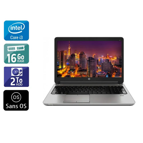 ProBook 650 G1 15,6" 2013 - Intel Core i3 2,4Ghz - 2 - 16Go DDR3 - 2To HDD - Intel HD Graphics 4600 - 
Gris / Noir - Sans OS - AZERTY
