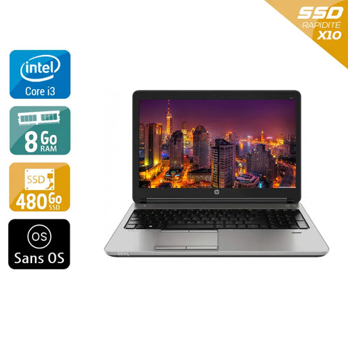 ProBook 650 G1 15,6" 2013 - Intel Core i3 2,4Ghz - 2 - 8Go DDR3 - 480Go SSD - Intel HD Graphics 4600 - 
Gris / Noir - Sans OS - AZERTY