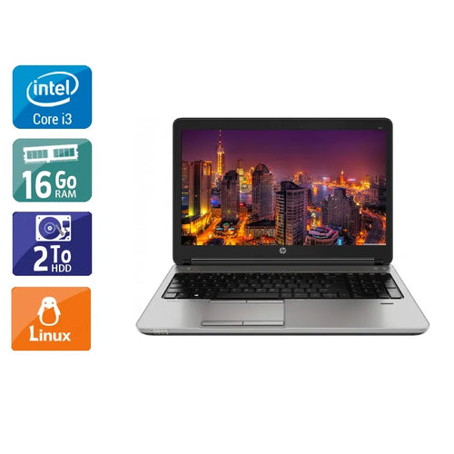 ProBook 650 G1 15,6" 2013 - Intel Core i3 2,4Ghz - 2 - 16Go DDR3 - 2To HDD - Intel HD Graphics 4600 - 
Gris / Noir - Linux - AZERTY