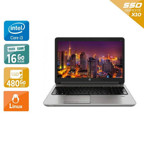 ProBook 650 G1 15,6" 2013 - Intel Core i3 2,4Ghz - 2 - 16Go DDR3 - 480Go SSD - Intel HD Graphics 4600 - 
Gris / Noir - Linux - AZERTY