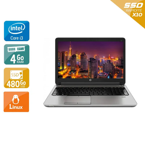 ProBook 650 G1 15,6" 2013 - Intel Core i3 2,4Ghz - 2 - 8Go DDR3 - 480Go SSD - Intel HD Graphics 4600 - 
Gris / Noir - Linux - AZERTY