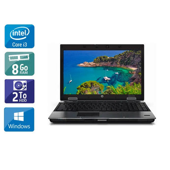 EliteBook 8440P 14" 2010 - Intel Core i3 2,4Ghz - 2 - 8Go DDR3 - 2To HDD - Intel HD Graphics - 
Gris / Noir - Windows 10 - AZERTY - Image 1
