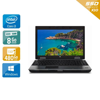 EliteBook 8440P 14" 2010 - Intel Core i3 2,4Ghz - 2 - 8Go DDR3 - 480Go SSD - Intel HD Graphics - 
Gris / Noir - Windows 10 - AZERTY - Image 1