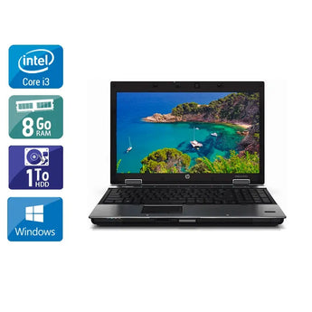 EliteBook 8440P 14" 2010 - Intel Core i3 2,4Ghz - 2 - 8Go DDR3 - 1To HDD - Intel HD Graphics - 
Gris / Noir - Windows 10 - AZERTY - Image 1