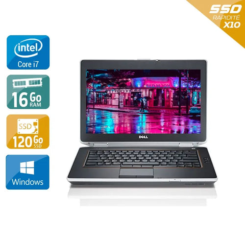 Latitude E6430 14" 2012 - Intel Core i7 2,7Ghz - 2 - 16Go DDR3 - 120Go SSD - Intel HD Graphics 4000 - 
Gris / Noir - Windows 10 - AZERTY