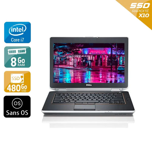 Latitude E6430 14" 2012 - Intel Core i7 2,7Ghz - 2 - 8Go DDR3 - 480Go SSD - Intel HD Graphics 4000 - 
Gris / Noir - Sans OS - AZERTY