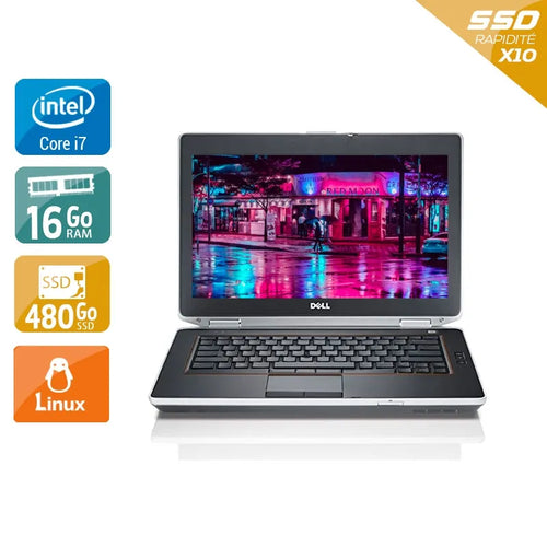 Latitude E6430 14" 2012 - Intel Core i7 2,7Ghz - 2 - 16Go DDR3 - 480Go SSD - Intel HD Graphics 4000 - 
Gris / Noir - Linux - AZERTY