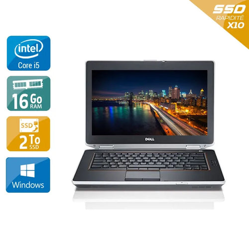 Latitude E6430 14" 2013 - Intel Core i5 2,7Ghz - 2 - 16Go DDR3 - 2To SSD - ‎Intel HD Graphics 3000 - 
Gris / Noir - Windows 10 - AZERTY