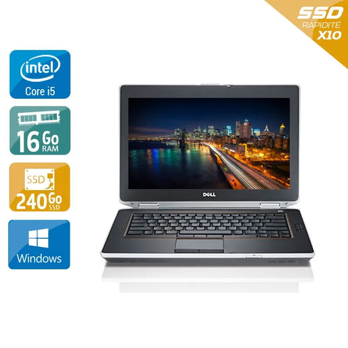 Latitude E6430 14" 2013 - Intel Core i5 2,7Ghz - 2 - 16Go DDR3 - 240Go SSD - ‎Intel HD Graphics 3000 - 
Gris / Noir - Windows 10 - AZERTY
