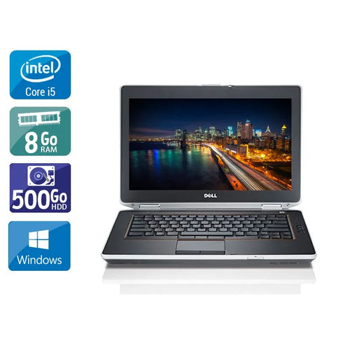 Latitude E6430 14" 2013 - Intel Core i5 2,7Ghz - 2 - 8Go DDR3 - 500Go HDD - ‎Intel HD Graphics 3000 - 
Gris / Noir - Windows 10 - AZERTY