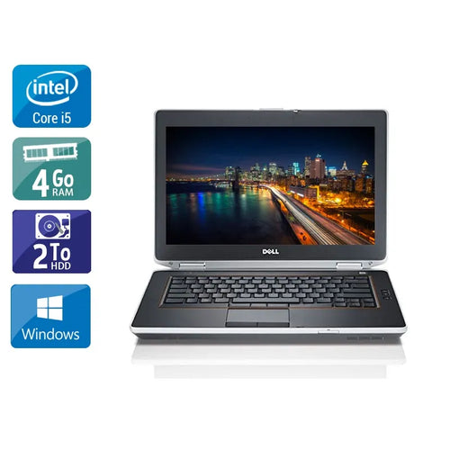 Latitude E6430 14" 2013 - Intel Core i5 2,7Ghz - 2 - 4Go  DDR4 - 2To HDD - ‎Intel HD Graphics 3000 - 
Gris / Noir - Windows 10 - AZERTY
