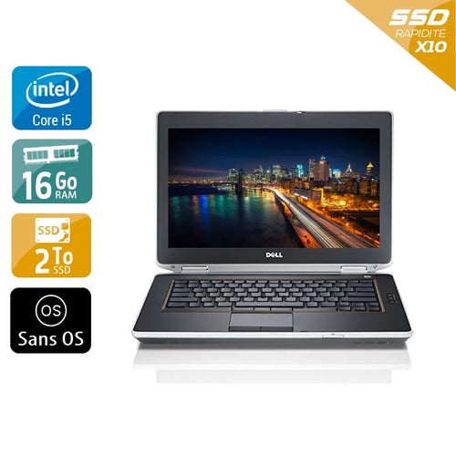 Latitude E6430 14" 2013 - Intel Core i5 2,7Ghz - 2 - 16Go DDR3 - 2To SSD - ‎Intel HD Graphics 3000 - 
Gris / Noir - Sans OS - AZERTY