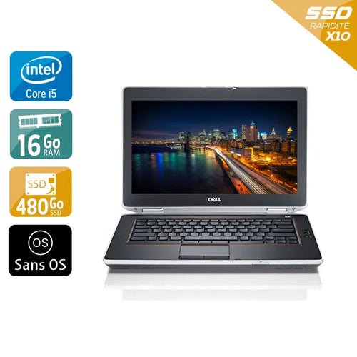 Latitude E6430 14" 2013 - Intel Core i5 2,7Ghz - 2 - 16Go DDR3 - 480Go SSD - ‎Intel HD Graphics 3000 - 
Gris / Noir - Sans OS - AZERTY