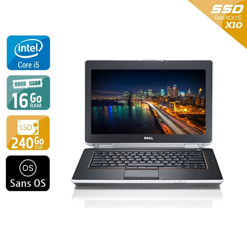 Latitude E6430 14" 2013 - Intel Core i5 2,7Ghz - 2 - 16Go DDR3 - 240Go SSD - ‎Intel HD Graphics 3000 - 
Gris / Noir - Sans OS - AZERTY