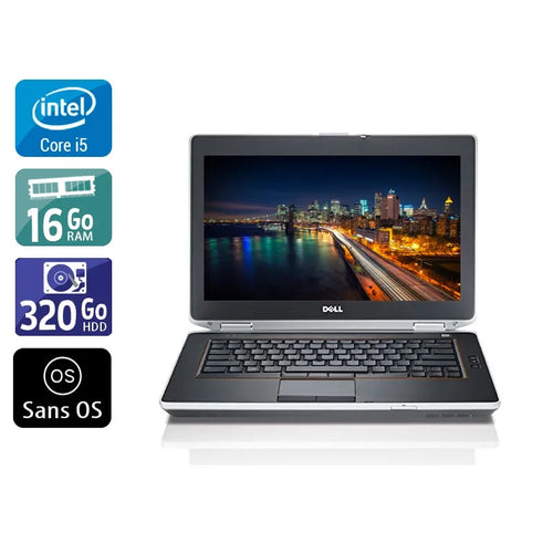 Latitude E6430 14" 2013 - Intel Core i5 2,7Ghz - 2 - 16Go DDR3 - 320Go HDD - ‎Intel HD Graphics 3000 - 
Gris / Noir - Sans OS - AZERTY