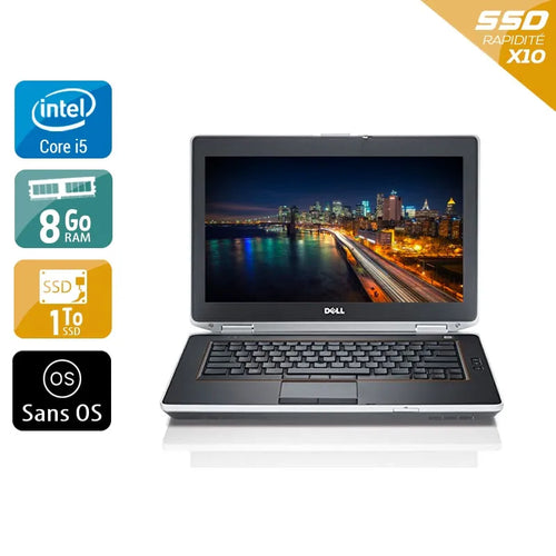 Latitude E6430 14" 2013 - Intel Core i5 2,7Ghz - 2 - 8Go DDR3 - 1To SSD - ‎Intel HD Graphics 3000 - 
Gris / Noir - Sans OS - AZERTY