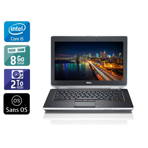 Latitude E6430 14" 2013 - Intel Core i5 2,7Ghz - 2 - 8Go DDR3 - 2To HDD - ‎Intel HD Graphics 3000 - 
Gris / Noir - Sans OS - AZERTY