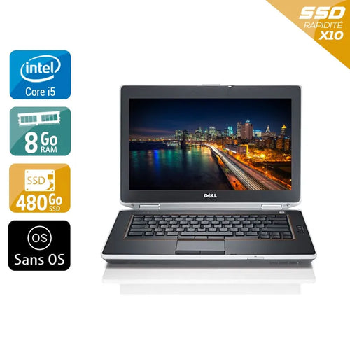 Latitude E6430 14" 2013 - Intel Core i5 2,7Ghz - 2 - 8Go DDR3 - 480Go SSD - ‎Intel HD Graphics 3000 - 
Gris / Noir - Sans OS - AZERTY