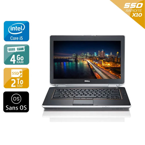 Latitude E6430 14" 2013 - Intel Core i5 2,7Ghz - 2 - 4Go  DDR4 - 2To SSD - ‎Intel HD Graphics 3000 - 
Gris / Noir - Sans OS - AZERTY