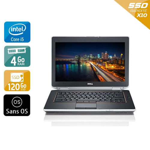 Latitude E6430 14" 2013 - Intel Core i5 2,7Ghz - 2 - 4Go  DDR4 - 120Go SSD - ‎Intel HD Graphics 3000 - 
Gris / Noir - Sans OS - AZERTY