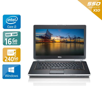 Latitude E6430 14" 2011 - Intel Core i3 2,5Ghz - 2 - 16Go DDR3 - 240Go SSD - Intel HD Graphics 4000 - 
Gris / Noir - Windows 10 - AZERTY - Image 1