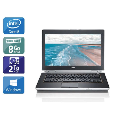 Latitude E6420 14" 2011 - Intel Core i5 2,5Ghz - 2 - 8Go DDR3 - 2To HDD - Intel HD Graphics 3000 - 
Gris / Noir - Windows 10 - AZERTY