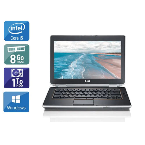Latitude E6420 14" 2011 - Intel Core i5 2,5Ghz - 2 - 8Go DDR3 - 1To HDD - Intel HD Graphics 3000 - 
Gris / Noir - Windows 10 - AZERTY