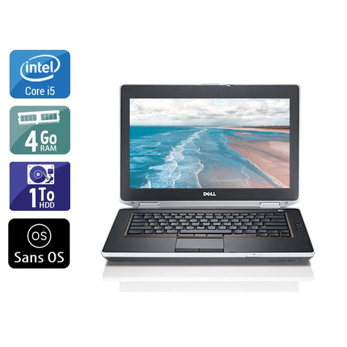 Latitude E6420 14" 2011 - Intel Core i5 2,5Ghz - 2 - 4Go  DDR4 - 1To HDD - Intel HD Graphics 3000 - 
Gris / Noir - Sans OS - AZERTY