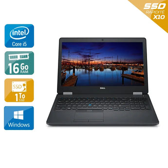 Latitude E5570 15,6" 2015 - Intel Core i5 2,4Ghz - 2 - 16Go DDR4 - 1To SSD - Intel HD Graphics - 
Gris / Noir - Windows 10 - AZERTY - Image 1