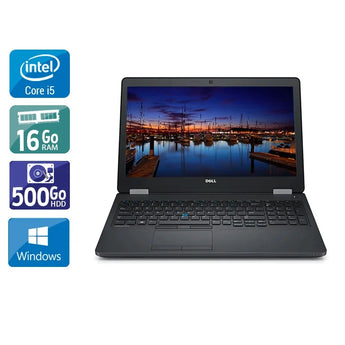 Latitude E5570 15,6" 2015 - Intel Core i5 2,4Ghz - 2 - 16Go DDR4 - 500Go HDD - Intel HD Graphics - 
Gris / Noir - Windows 10 - AZERTY - Image 1