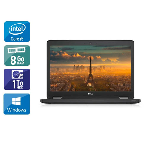 Latitude E5550 15,6" 2015 - Intel Core i5 2,3Ghz - 2 - 8Go DDR3 - 1To HDD - Intel HD Graphics 5500 - 
Gris / Noir - Windows 10 - AZERTY