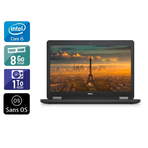 Latitude E5550 15,6" 2015 - Intel Core i5 2,3Ghz - 2 - 8Go DDR3 - 1To HDD - Intel HD Graphics 5500 - 
Gris / Noir - Sans OS - AZERTY