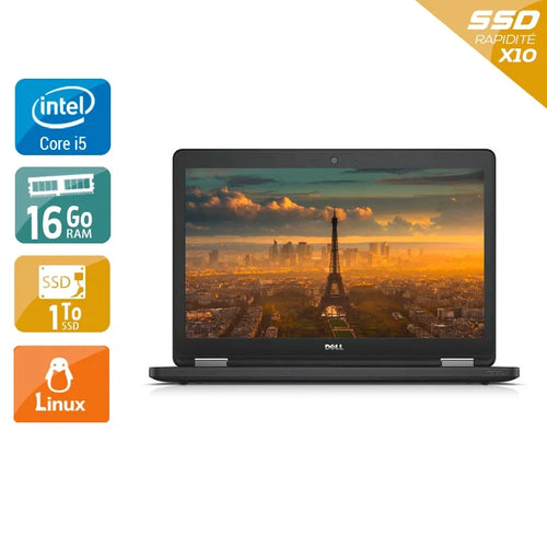 Latitude E5550 15,6" 2015 - Intel Core i5 2,3Ghz - 2 - 16Go DDR3 - 2To SSD - Intel HD Graphics 5500 - 
Gris / Noir - Linux - AZERTY