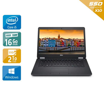 Latitude E5470 14" 2015 - Intel Core i5 2,4Ghz - 2 - 16Go DDR4 - 2To SSD - Intel HD Graphics 520 - 
Gris / Noir - Windows 10 - AZERTY - Image 1