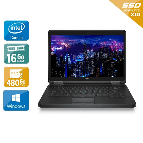 Latitude E5440 14" 2013 - Intel Core i5 1,9Ghz - 2 - 16Go DDR3 - 480Go SSD - Intel HD Graphics 4400 - 
Gris / Noir - Windows 10 - AZERTY