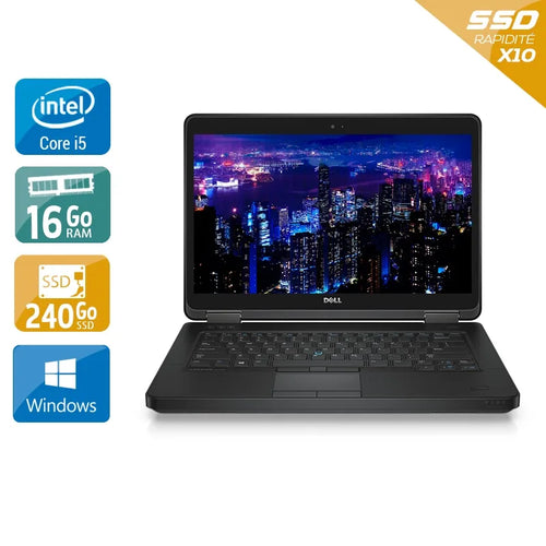 Latitude E5440 14" 2013 - Intel Core i5 1,9Ghz - 2 - 16Go DDR3 - 240Go SSD - Intel HD Graphics 4400 - 
Gris / Noir - Windows 10 - AZERTY