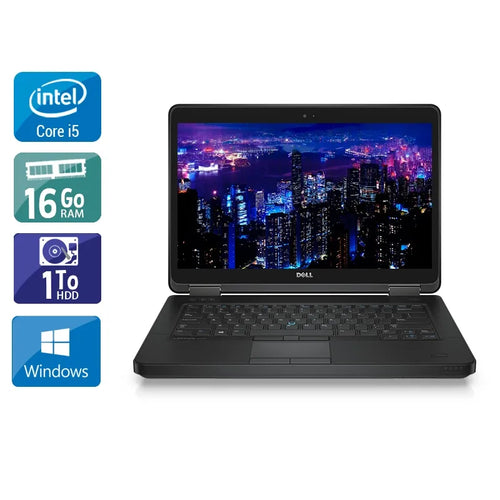 Latitude E5440 14" 2013 - Intel Core i5 1,9Ghz - 2 - 16Go DDR3 - 1To HDD - Intel HD Graphics 4400 - 
Gris / Noir - Windows 10 - AZERTY