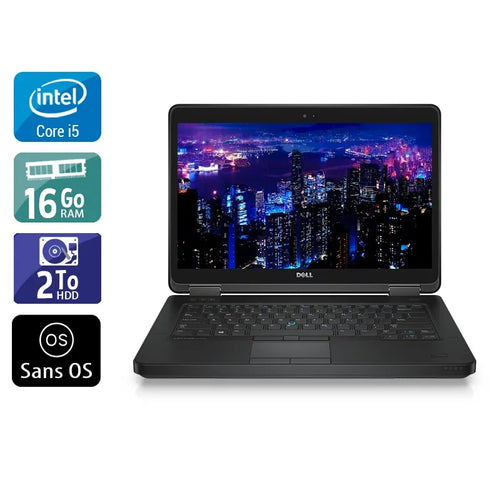 Latitude E5440 14" 2013 - Intel Core i5 1,9Ghz - 2 - 16Go DDR3 - 2To HDD - Intel HD Graphics 4400 - 
Gris / Noir - Sans OS - AZERTY