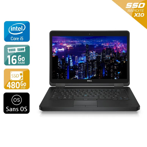 Latitude E5440 14" 2013 - Intel Core i5 1,9Ghz - 2 - 16Go DDR3 - 480Go SSD - Intel HD Graphics 4400 - 
Gris / Noir - Sans OS - AZERTY