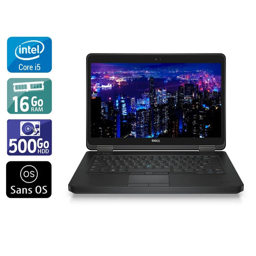 Latitude E5440 14" 2013 - Intel Core i5 1,9Ghz - 2 - 16Go DDR3 - 500Go HDD - Intel HD Graphics 4400 - 
Gris / Noir - Sans OS - AZERTY